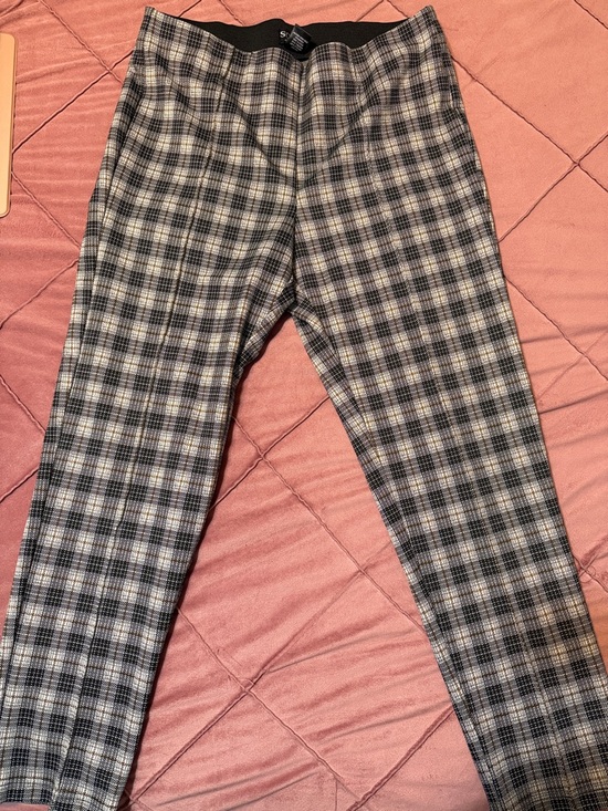Soho Pants - Soho Black and Gray Plaid Straight-Leg Pants